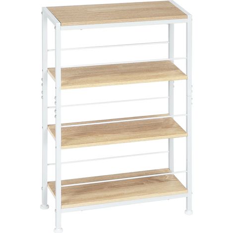 CHICFURN Scaffale 50x20x78 cm in MDF e metallo bianco e legno chiaro per spazi piccoli (1/5)