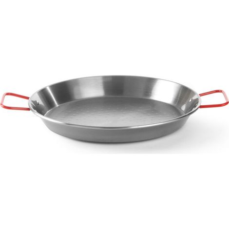 Runde Paellapfanne aus Stahl mit Griffen, Durchmesser 380 x 120 mm