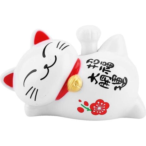 Accessoire de décoration pour voiture : chat porte-bonheur solaire agitant la main (1/5)