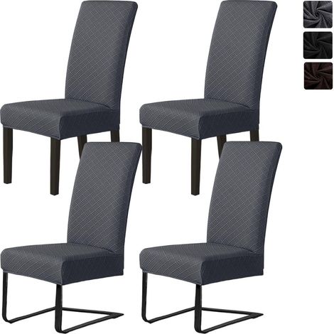 Stuhlhussen 4er Set Jacquard für Schwingstühle, Dunkelgrau (1/5)