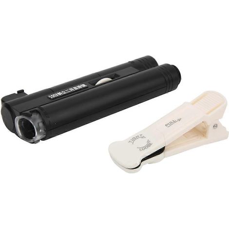 100-fache Vergrößerung, tragbares LED-Clip-Mikroskop, schräg-vertikal, mit zwei Verwendungsmöglichkeiten, Mini-Vergrößerungsgerät