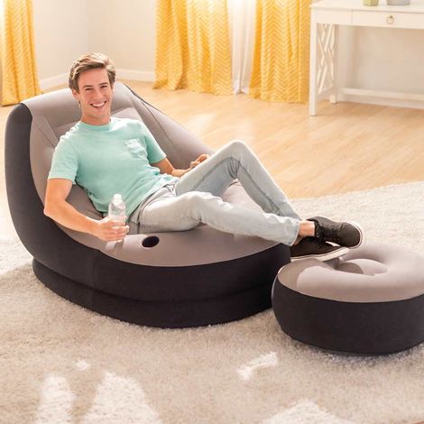 INTEX Sedia Gonfiabile con Poggiapiedi Ultra Lounge Relax 68564NP (1/5)