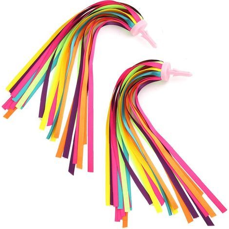 1 paire de bannières arc-en-ciel pour trottinette enfant, accessoires de poignées à pompons (1/4)