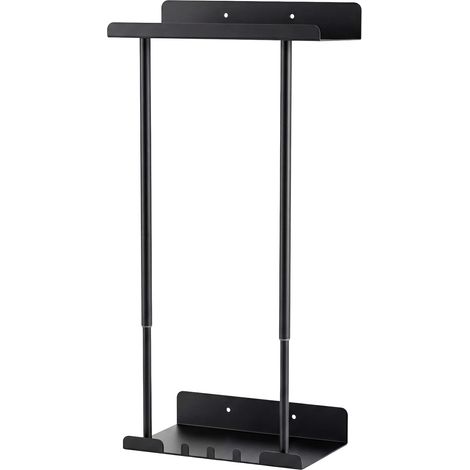 Levede Towel Rack Adjustable No Drilling Towel Holder Storage Wall Mounted Black