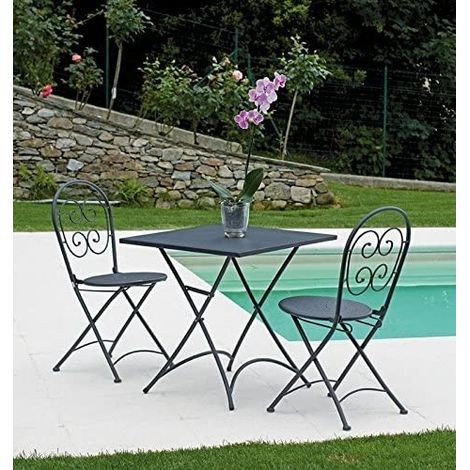 Set per Giardino 2 Posti con Tavolo e Sedie Pieghevoli Arredo Bar ed Esterni Mobili da Giardino (1/5)