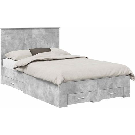 Struttura del letto con testiera Grigio cemento 120 x 200 cm vidaXL