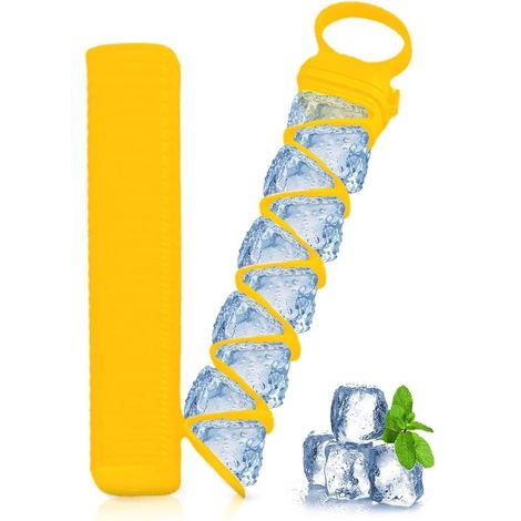 Moule à glaçons pour bouteille d'eau, bâtonnet de glace réutilisable et sans BPA, étanche, couleur jaune, pour préparer des glaces maison (1/5)