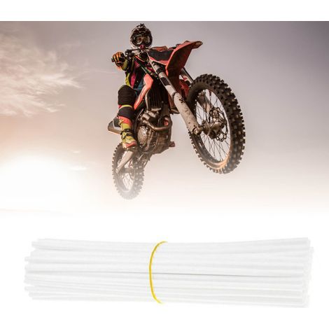 72 pièces housses de rayons de vélo décoratives universelles enveloppes de roue blanches pour VTT (1/5)
