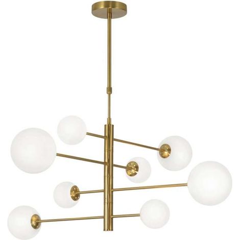 Lámpara 8 luces modelo Cosmica acabado laton, 78cm(alto) 85cm(ancho) 85cm(largo) (1/4)