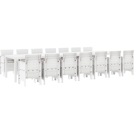 Maison Exclusive - Garten-Esszimmergarnitur mit Kissen 15 Stk. We (1/5)