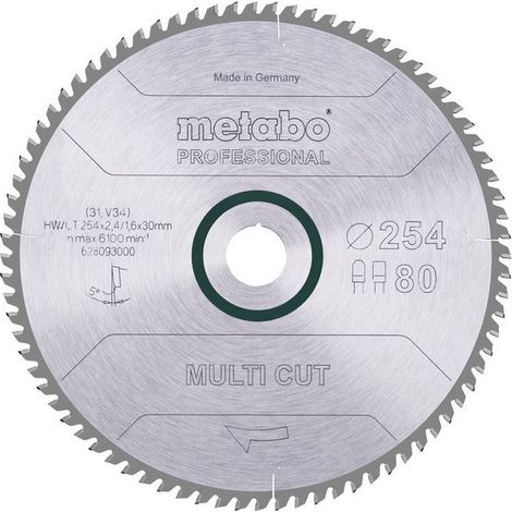 Hoja de sierra circular Pro "Multicorte" HW/CT 254x30,80FZ/TZ 5° METABO