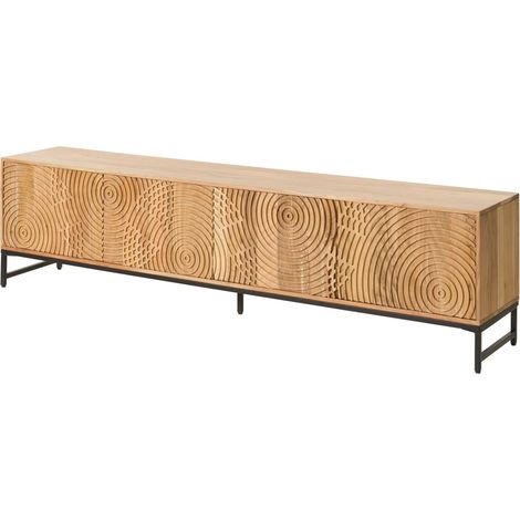 Mobile Tv in legno di acacia 220x40x55 laccato naturale MARRAKESCH 106