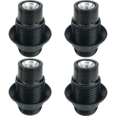 Noir Support D\'ampoule E14, 4 Pièces Douille E14, Ampoule à Douille E14, Douille D\'ampoule Solide, Adaptateur Noir Socket (1/4)