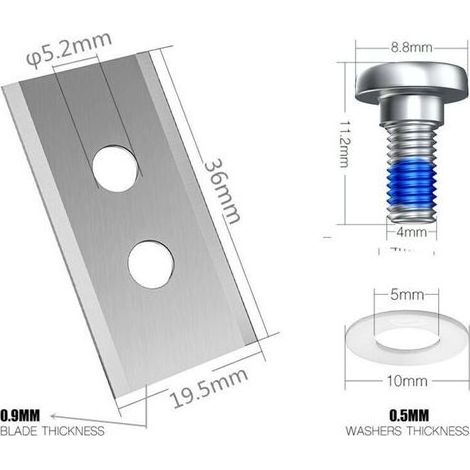 Jeu de 24 lames de tondeuse à gazon pour Luba AWD 5000, Luba AWD 3000 et Luba AWD 1000, double trou argenté avec 24 vis, lames de rechange durables en acier inoxydable, 36 x 18 x 0,9 mm