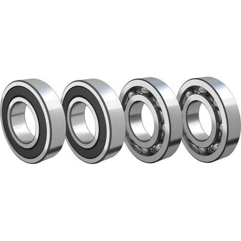 Lot de 4 roulements à billes étanches 6205-2RS - 25 x 52 x 15 mm - Prélubrifiés - Double joint en caoutchouc - Roulement à billes rainuré 6205RS (1/5)