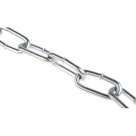 Chaîne de liaison, Acier Plaqué Zinc, dia. 6mm, longueur 42mm, 140 kg de charge ( Prix pour Boîte de 10 Mètres )