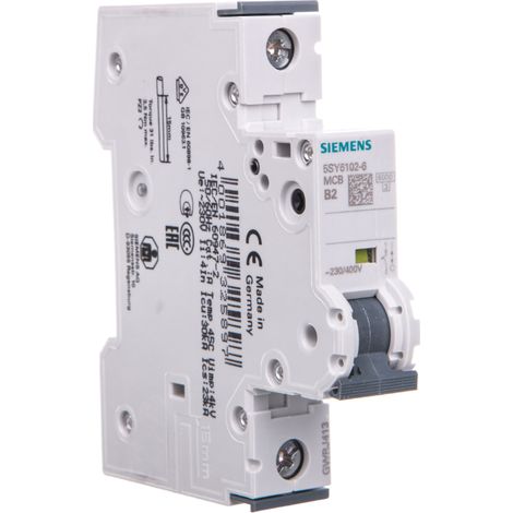 Interruptor automático 1P B 2A 6kA AC Sentron 5SY6102-6