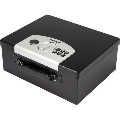 HMF 1006-02 Dokumentensafe Elektronikschloss, 32,5 x 25,5 x 12,5 cm, schwarz (1/5)