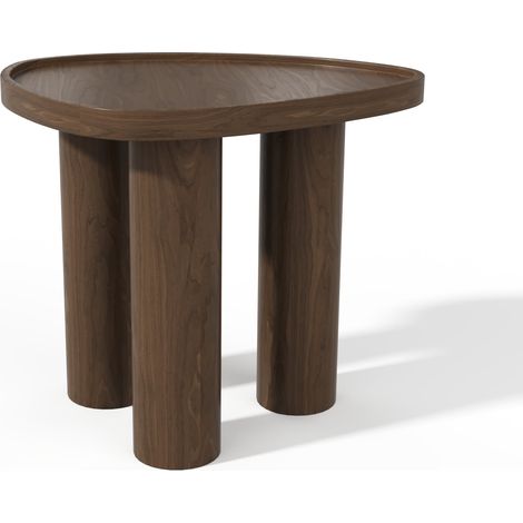 Table d'appoint en bois contreplaqué noyer foncé LOEN (1/5)