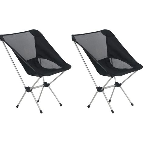 Chaises de camping pliables et sac lot de 2 Aluminium (1/5)