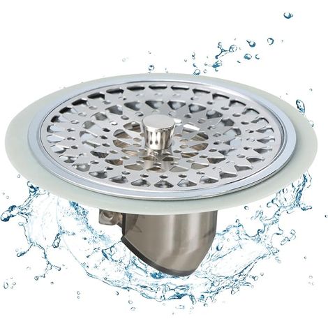 Filtre Cheveux Douche, Clapet Anti Odeur Attrape Cheveux Douche Bouchon Douche Anti Odeur Filtre Cheveux Baignoire en Silicone et en Acier Inoxydable pour Salle de Bain, Baignoire et Cuisine (1/5)