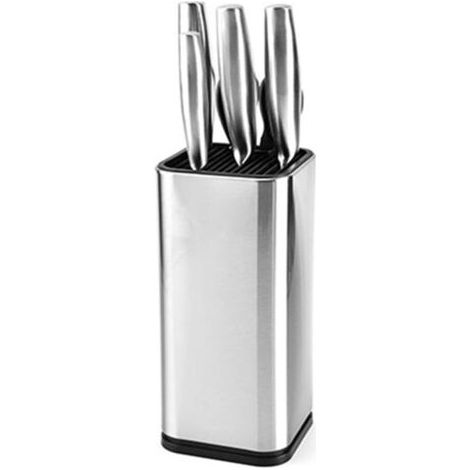 BUNTHAUS Bloc à couteaux/porte-couteaux (sans couteaux) - Support de bloc à couteaux universel rond en acier inoxydable pour économiser de l'espace (1/5)