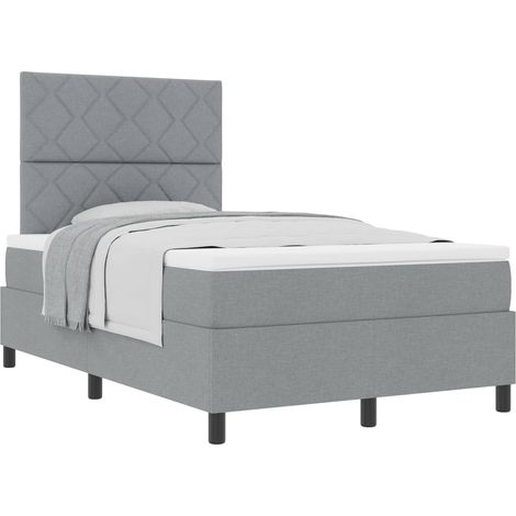 Maison Exclusive - Letto a molle con testiera Grigio chiaro 120 x 200 cm Tessuto (1/5)