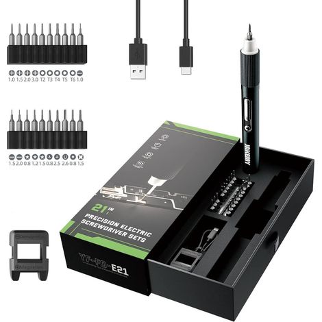 Schraubendreher Mini Akku USB C LED 3 Drehmoment E21a-jm (1/5)