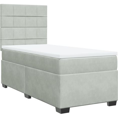 Maison Exclusive - Cama box spring con colchón terciopelo gris cl