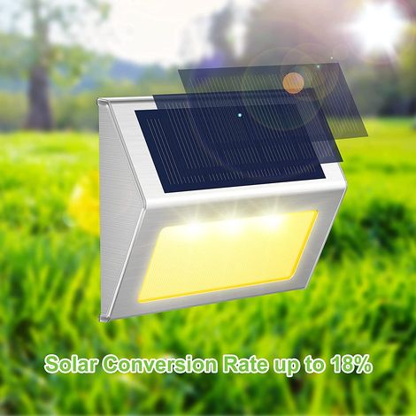 Lampes solaires pour marches d'escalier, autonomie prolongée, éclairage extérieur ultra-lumineux pour allées, terrasses, jardins et escaliers (lot de 4)-AquaForge