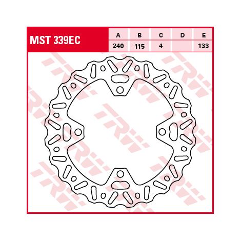 Disco de freno trasero TRW ZF para Kawasaki KX 125 / 250 03-08, KXF 250 03-14, KX 450 06-14