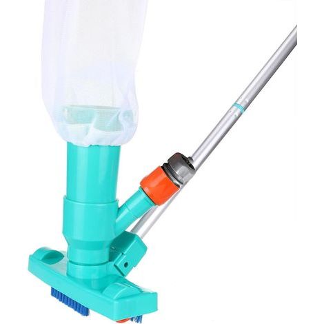 Pool Jet Vacuum Cleaner, Portable Pool Vacuum Cleaner with 5-Pole Section, Brush and Filter Bag for Maintenance and Cleaning of Swimming Pool Pond Fountains Inflatable Swimming Pools (1/5)