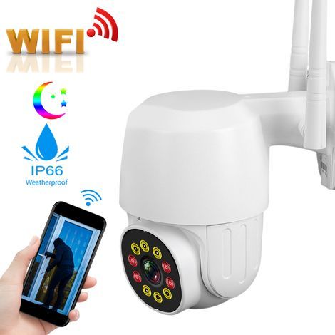 Caméra de Surveillance Extérieure Dôme 360° WiFi IP66 Détection de Mouvement Alimentation Large 100‑240V (1/5)