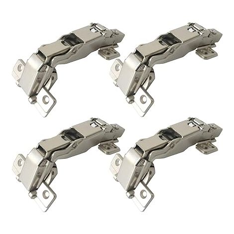 170 Degré Plein Recouvrement Charnières 35mm avec Amortissement pour Porte de Placard Cuisine Charniere pour Meuble Armoires Complètement en Applique Lot de 4 (1/5)