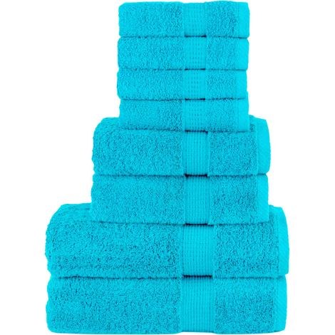 vidaXL Juego de toallas premium SOLUND 8 unidades turquesa 600 gsm