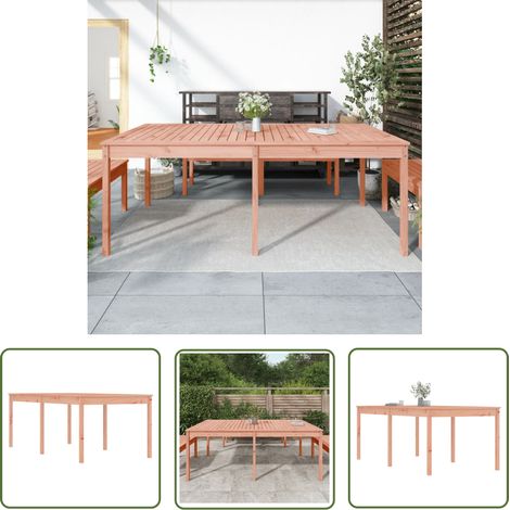 The Living Store Table de jardin 203,5x100x76 cm bois massif de douglas - Table De Jardin - Table Extérieure - Table En Bois - Table De Terrasse - Meuble De Jardin (1/5)