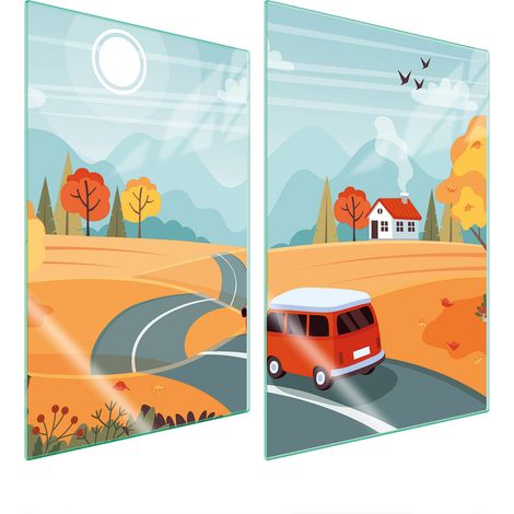Plaque de protection en verre pour la cuisine 2x35x52 voiture (1/5)