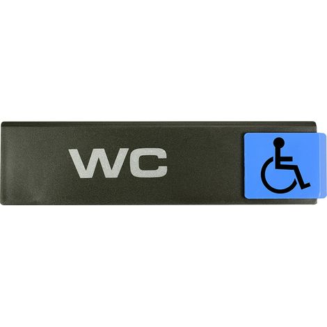 Plaque de porte WC handicapés - Europe design 175x45mm - 4260815
