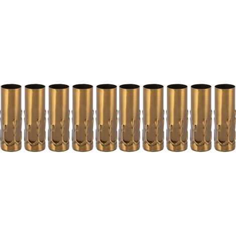 Lot de 10 tubes métalliques E14 pour douilles de lampes à bougie, 25 x 80 mm, bronze doré (1/5)