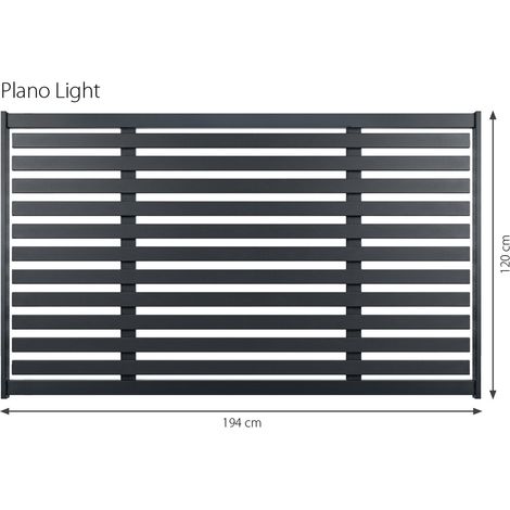 Minka Zaunserie Plano Light 194 x 120cm Aluminium Gartenzaun in Anthrazit (1/3)