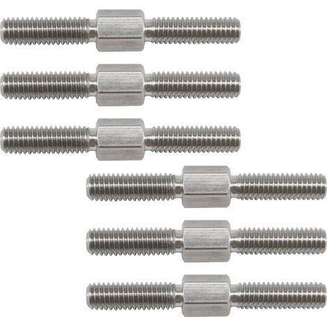 Lot de 6 goujons hexagonaux à double extrémité M6 x 50 mm avec filetage à droite et à gauche en acier inoxydable 304 de longueur égale-Chrom (1/5)