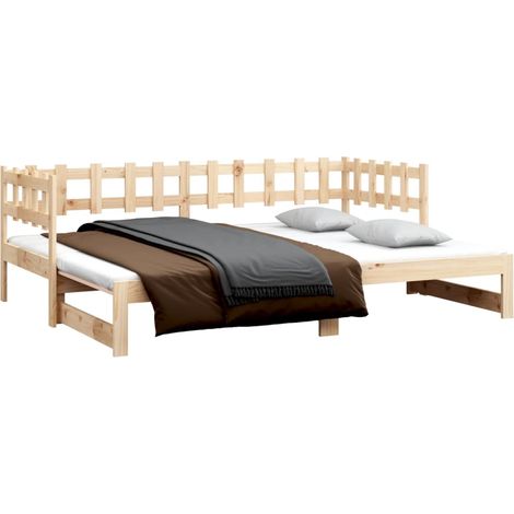 Sofá cama extraíble madera maciza de pino 2x(80x200) cm vidaXL (1/4)