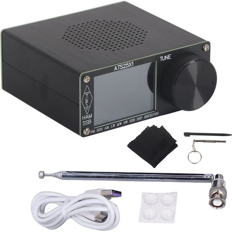 Récepteur radio portable toutes bandes (FM, LM, SSB, radio amateur) avec écran tactile couleur de 2,4 pouces (1/5)