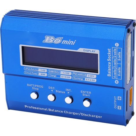 Chargeur intelligent pour batteries LiPo/Lithium, chargeur/déchargeur équilibré 80 W 6 A CC 11-18 V (1/5)