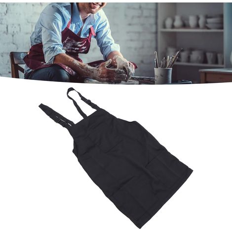 Küchenschürze, geeignet für private und professionelle Küchen, universelle schwarze Schürze für Cafés. (1/5)
