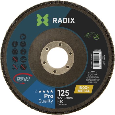 Disque à lamelles polissage inox & métal - Radix - 125 x 22.23 mm - K80 (1/3)
