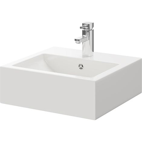 Wholesale Domestic Elvas 470mm x 450mm Square Countertop Basin with 1 Tap Hole (1/5)