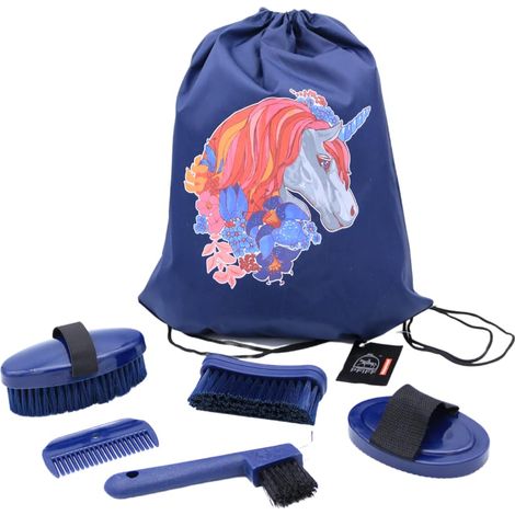 PFIFF 102790 - Set di pulizia per cavalli, colore: Blu scuro (1/5)