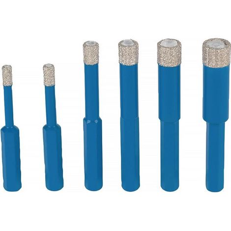 TYROLIT Set de forets diamantés DDT HEX 6 pièces 5 6 8 10 12 14 mm Tige HEX - 34393131 (1/2)