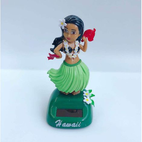 Niedliche Cartoon-Hawaii-Mädchen-Auto-Armaturenbrett-Ornament-Solar-Wackelfigur-Auto-Innendekoration (1/4)